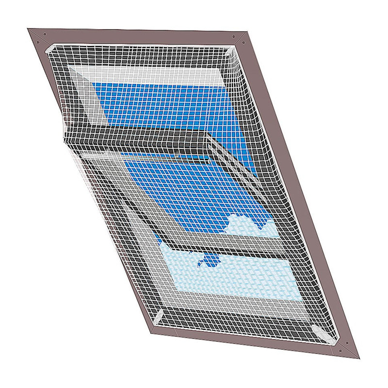 Dakraam hordoek - zwart - 100x100 cm